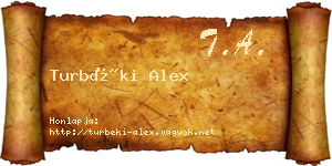 Turbéki Alex névjegykártya